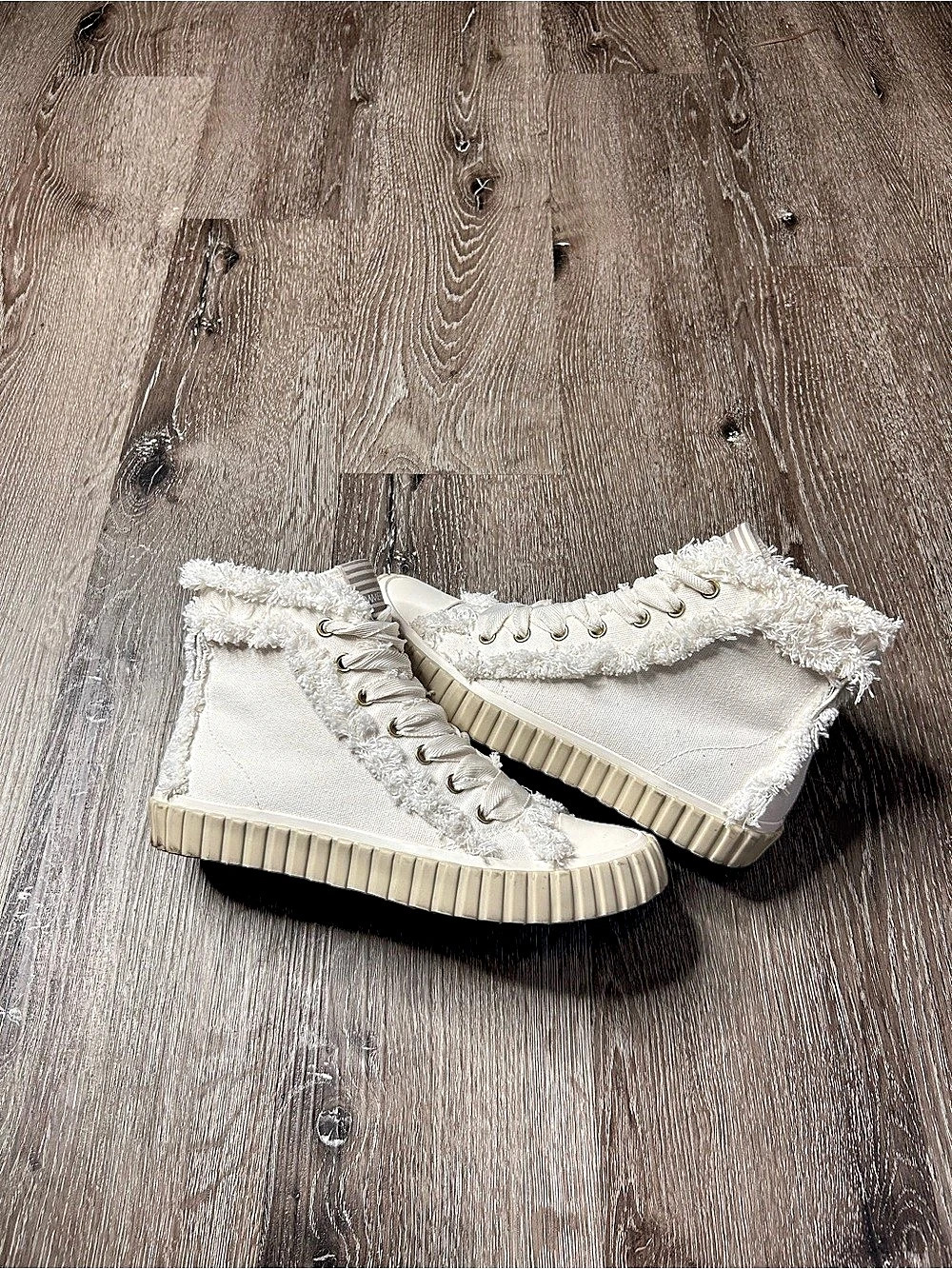 Zimmerman White Fringe High Top Sneakers EU 37
